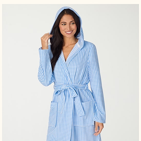Cuddl Duds Womens Short Length Long Sleeve Robe