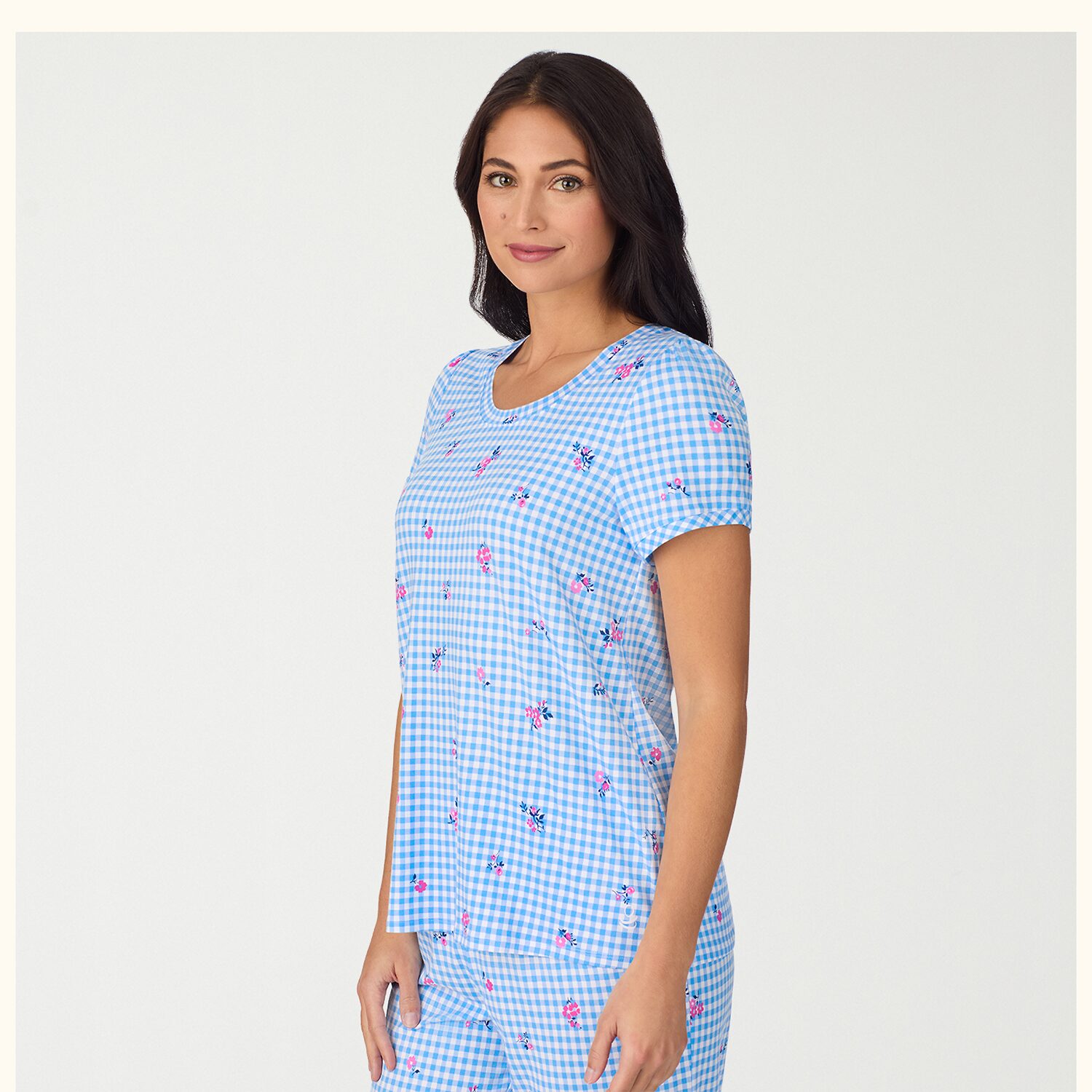 Cuddl Duds Womens Short Sleeve 2-pc. Pajama Set