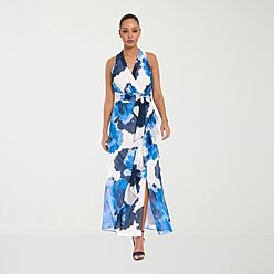 london style maxi dresses Yours London Women's Plus Size Navy Blue Floral Print Maxi Dress Size 18