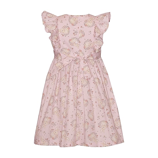 Bonnie Jean Little Girls Smocked Bunny Flutter Short Sleeve A-Line Dress