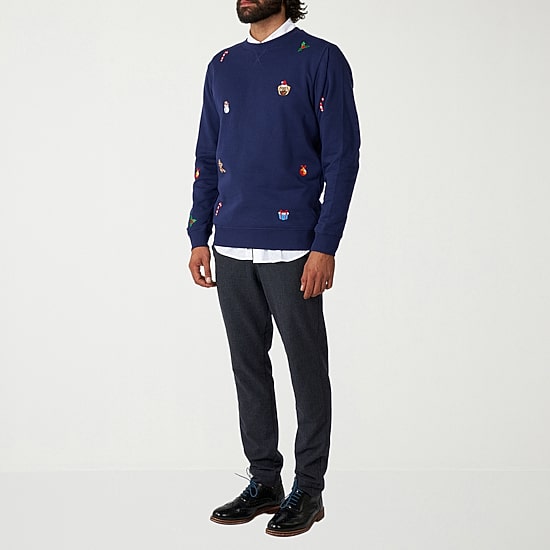 Novelty Mens Round Neck Long Sleeve Regular Fit Graphic T-Shirt