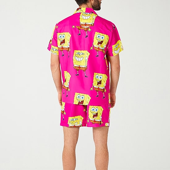 Novelty Mens Short Sleeve Regular Fit Spongebob Graphic T-Shirt