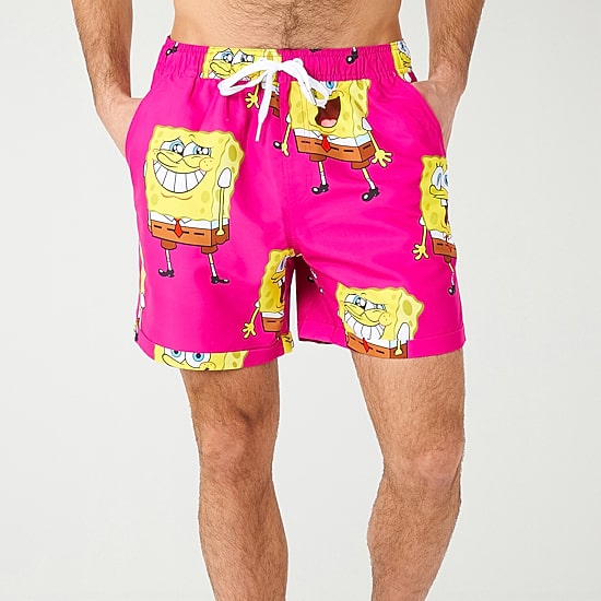 Novelty Mens Short Sleeve Regular Fit Spongebob Graphic T-Shirt