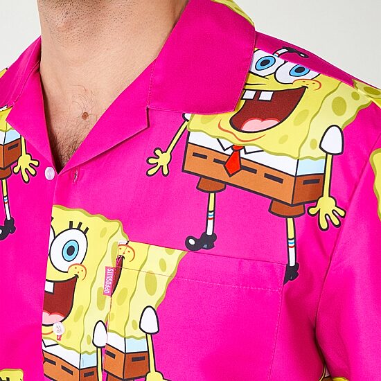 Novelty Mens Short Sleeve Regular Fit Spongebob Graphic T-Shirt
