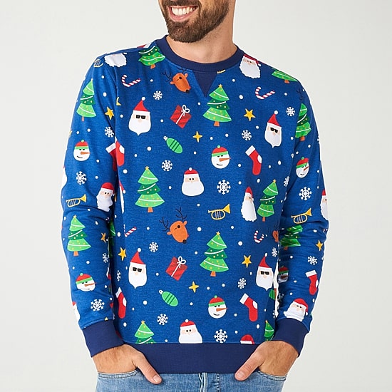 Novelty Mens Crew Neck Long Sleeve Regular Fit Graphic T-Shirt