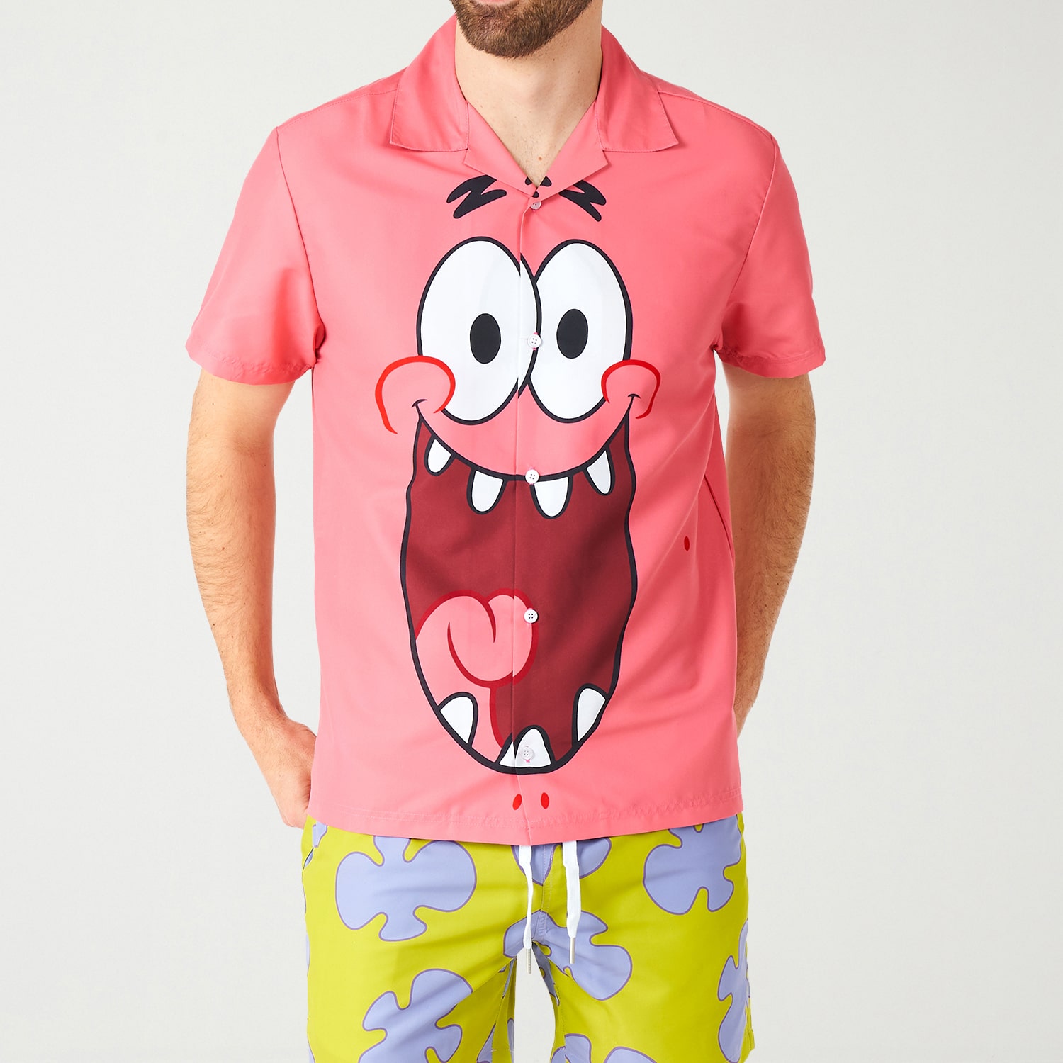 Novelty Mens Round Neck Short Sleeve Regular Fit Spongebob Graphic T-Shirt