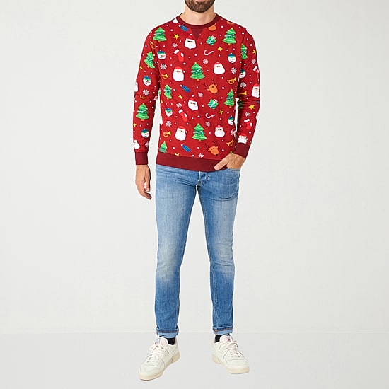 Novelty Mens Crew Neck Long Sleeve Regular Fit Graphic T-Shirt