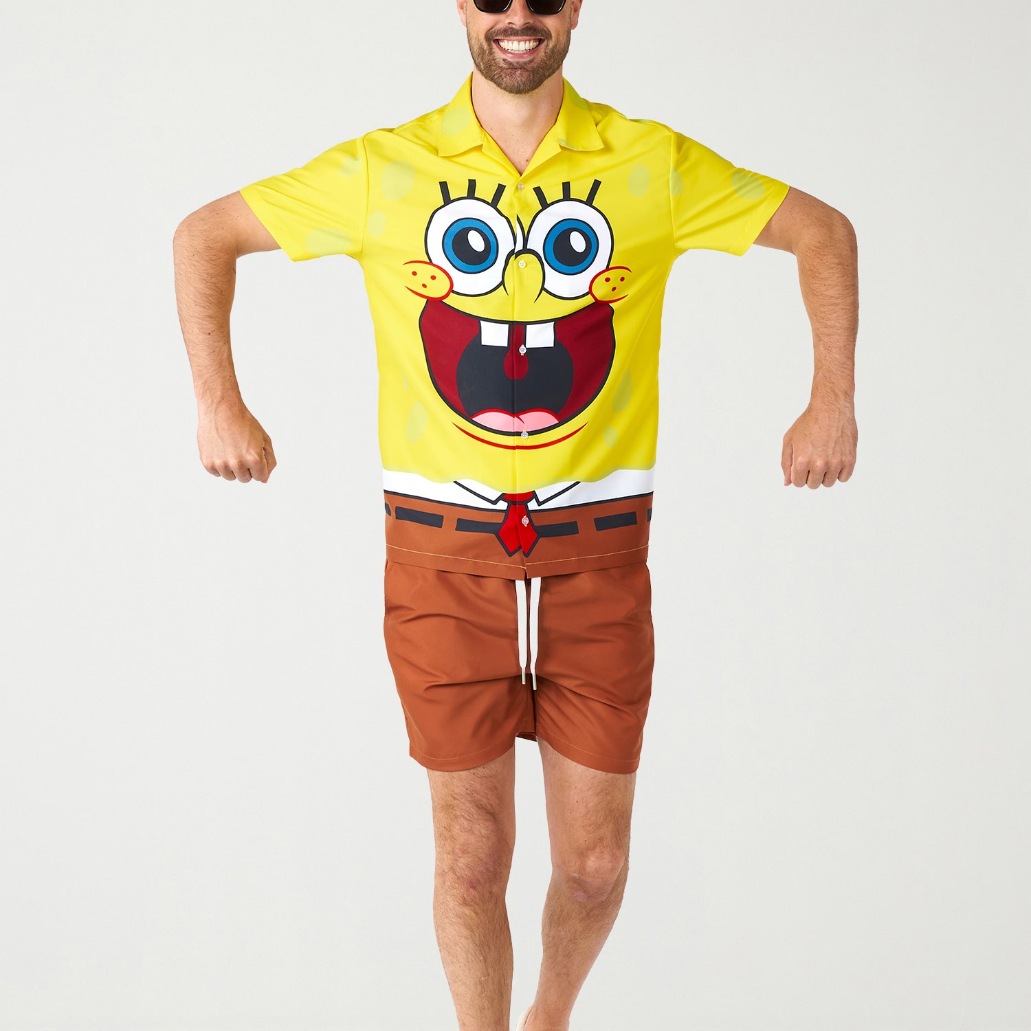Novelty Mens Round Neck Short Sleeve Regular Fit Spongebob Graphic T-Shirt