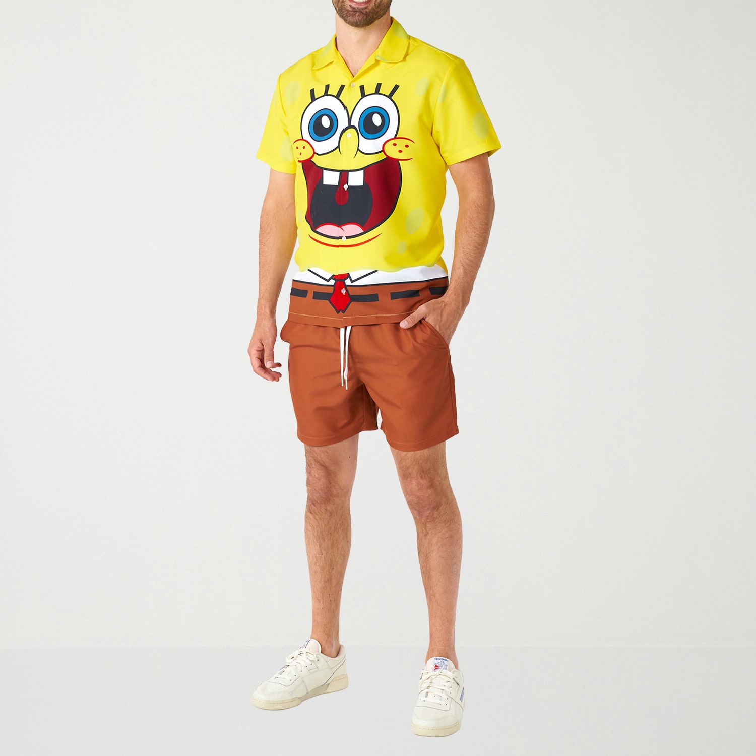 Novelty Mens Round Neck Short Sleeve Regular Fit Spongebob Graphic T-Shirt