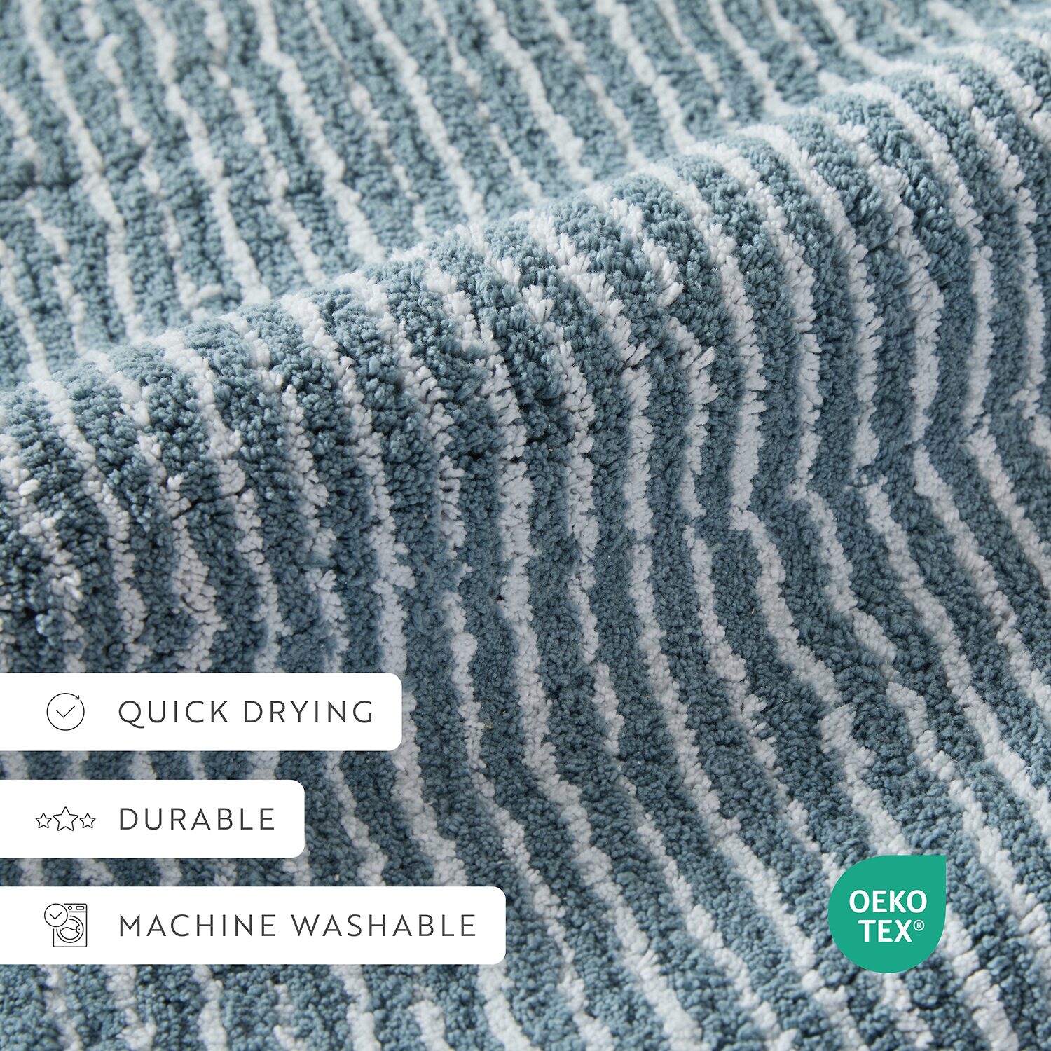 Casual Comfort Pinstripe Cotton Bath Mat
