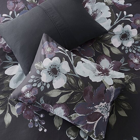Madison Park Rita 3 Piece Floral Printed Cotton Comforter Set
