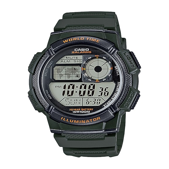 Casio® Mens Black Resin LCD Digital Strap Sport Watch AE1000W-3AV