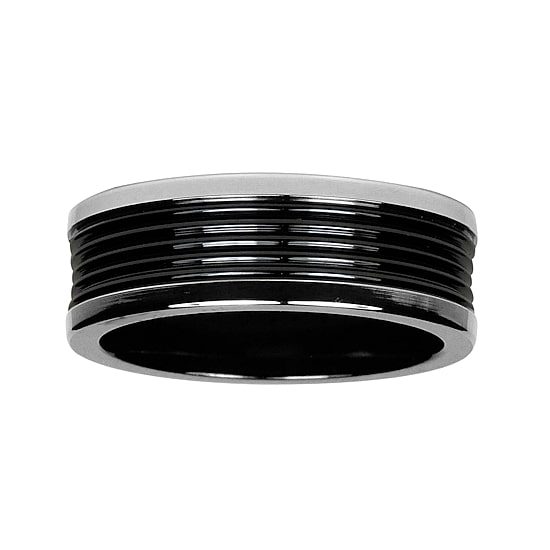 Mens 8mm Black Titanium Wedding Band