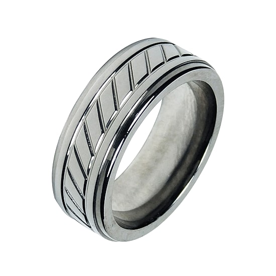  Mens 8mm Titanium Wedding Band 