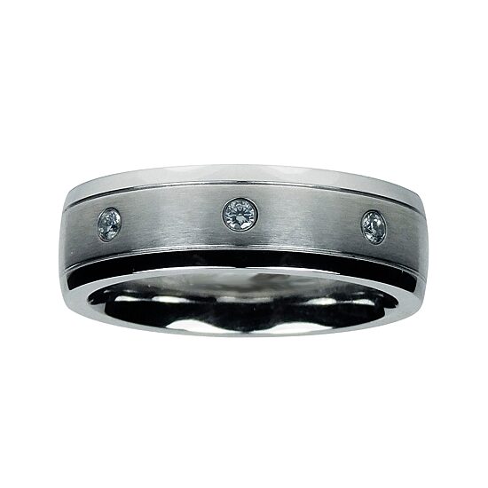 Mens 1/10 CT.T.W. Natural Diamond Cobalt Wedding Band
