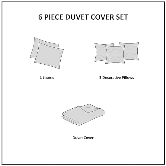 Madison Park Pioneer 6-pc. Herringbone Duvet Cover Set