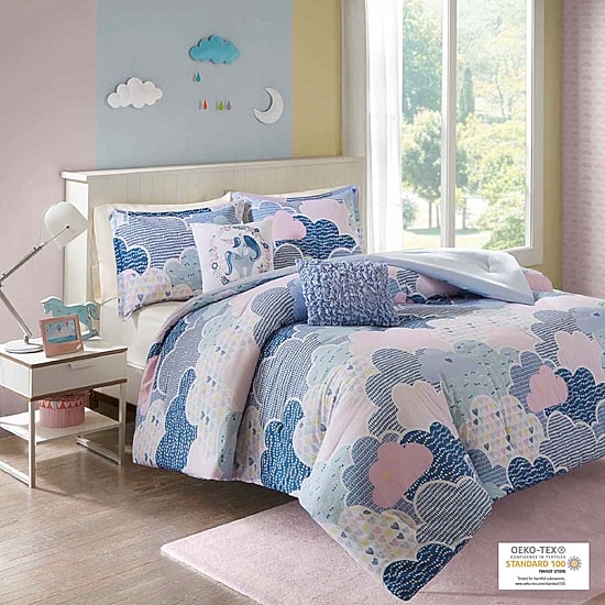 Intelligent Design Bliss 100 % Cotton Comforter Set with Decorative Pillows
