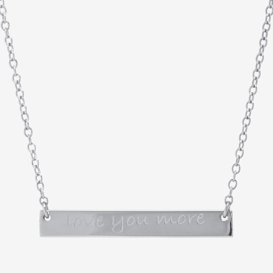 Silver Treasures Womens Sterling Silver Bar 16 Inch Pendant Necklace