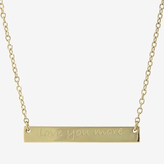 Silver Treasures Womens 14K Gold Over Silver Bar 16 Inch Pendant Necklace