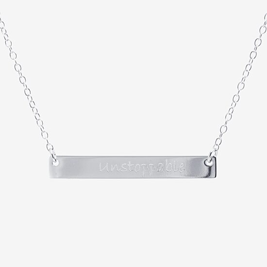 Silver Treasures Womens Sterling Silver Bar 16 Inch Pendant Necklace