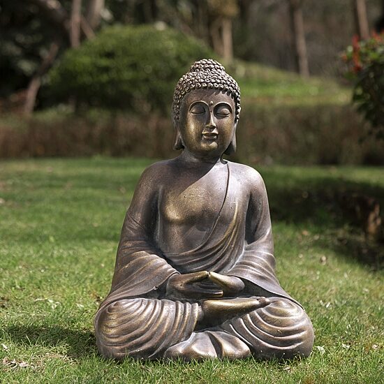 Glitzhome 19" Mgo Meditating Buddha Figurine
