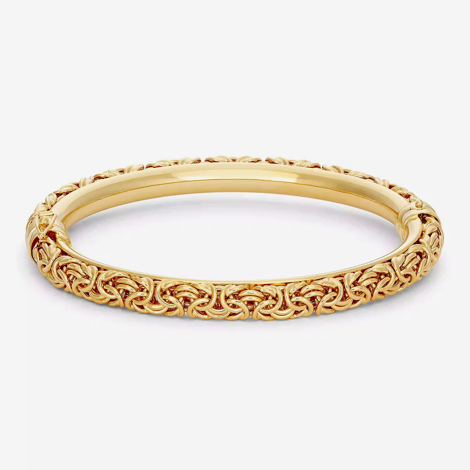 Unisex Adult 14K Gold Over Silver Bangle Bracelet