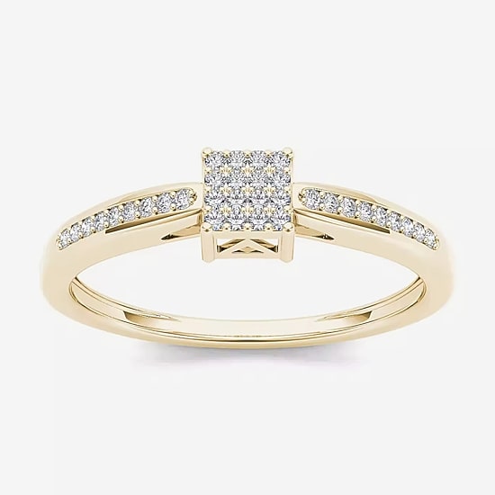 1/10 CT.T.W. Natural Diamond 10K Yellow Gold Engagement Ring