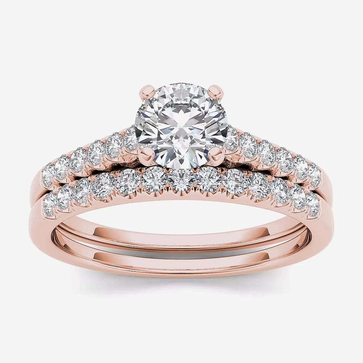 CT.T.W. Natural Diamond 10K Gold Bridal Ring Set