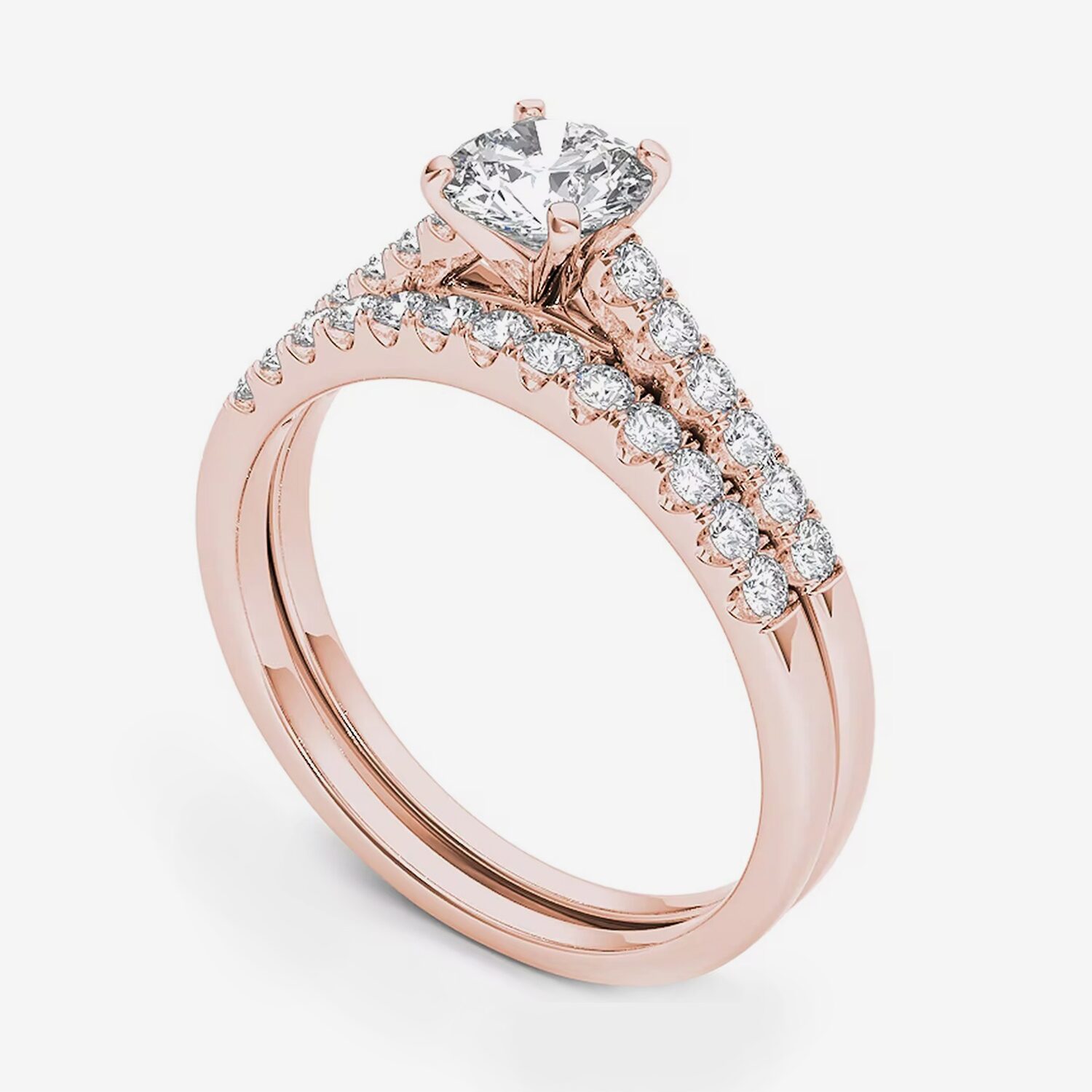 CT.T.W. Natural Diamond 10K Gold Bridal Ring Set