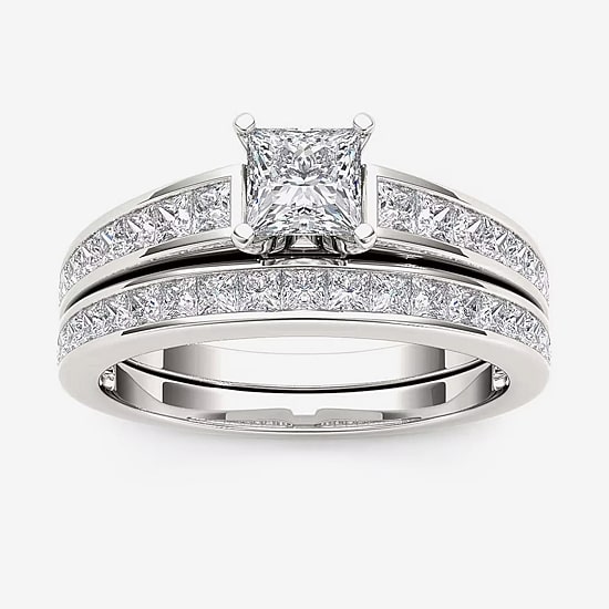 1 1/2 CT.T.W. Natural Diamond 14K Yellow Gold Bridal Set