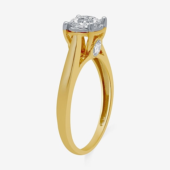 (H-I / I1) Womens 1 CT. Lab Grown White Diamond 10K Gold Round Solitaire Engagement Ring