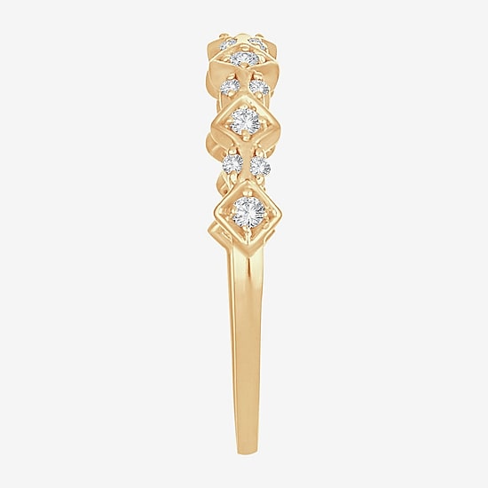 Womens 1/6 CT. T.W. Natural White Diamond 10K Gold Wedding Band