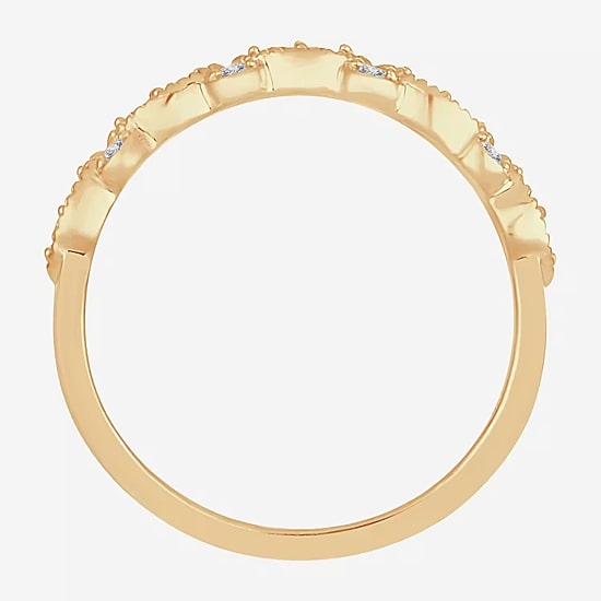 Womens 1/4 CT. T.W. Natural White Diamond 10K Gold Anniversary Wedding Band
