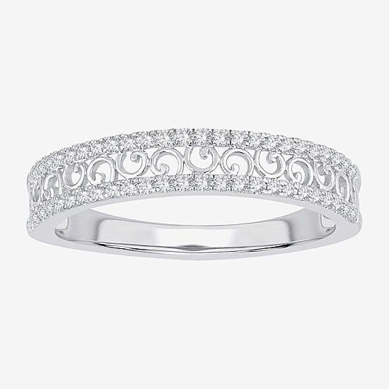 Womens 1/5 CT. Natural White Diamond 10K Gold Anniversary Wedding Band