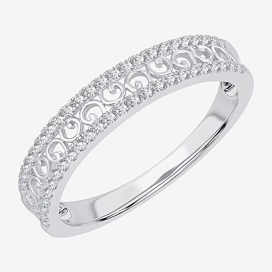 Womens 1/5 CT. Natural White Diamond 10K Gold Anniversary Wedding Band