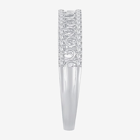 Womens 1/5 CT. Natural White Diamond 10K Gold Anniversary Wedding Band