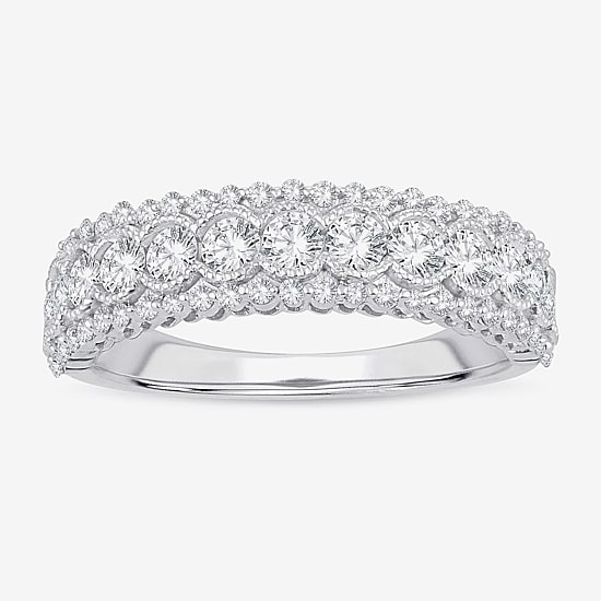 Womens 1 CT. T.W. Natural White Diamond 10K Gold Anniversary Wedding Band