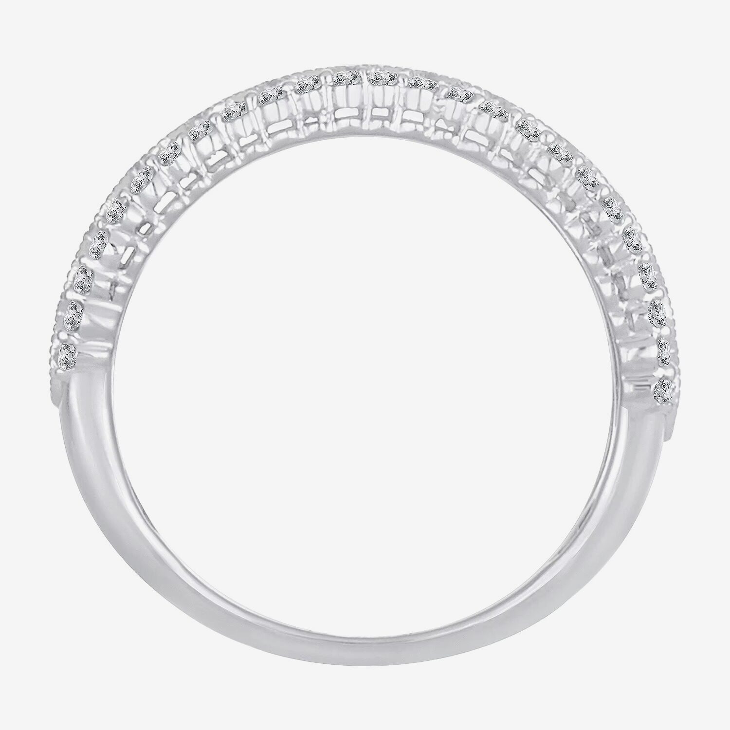 Womens 1 CT. T.W. Natural White Diamond 10K Gold Anniversary Wedding Band
