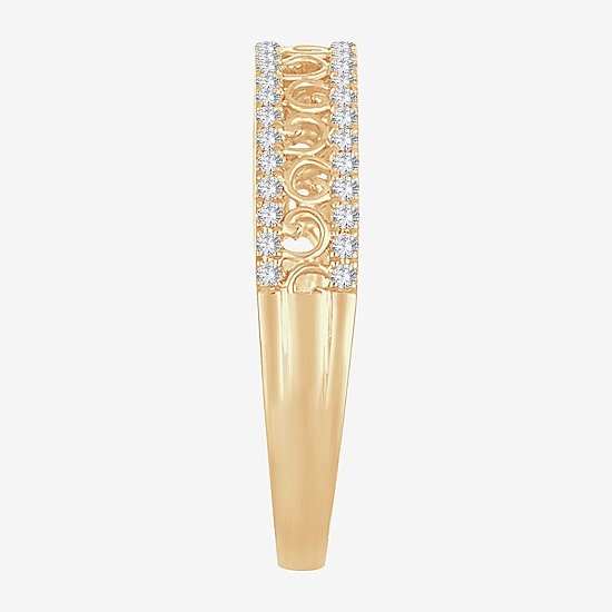 Womens 1/5 CT. Natural White Diamond 10K Gold Anniversary Wedding Band