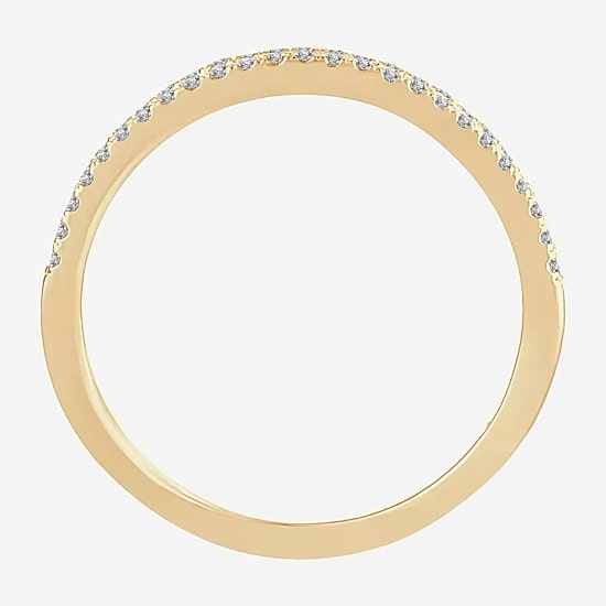 Womens 1/5 CT. Natural White Diamond 10K Gold Anniversary Wedding Band
