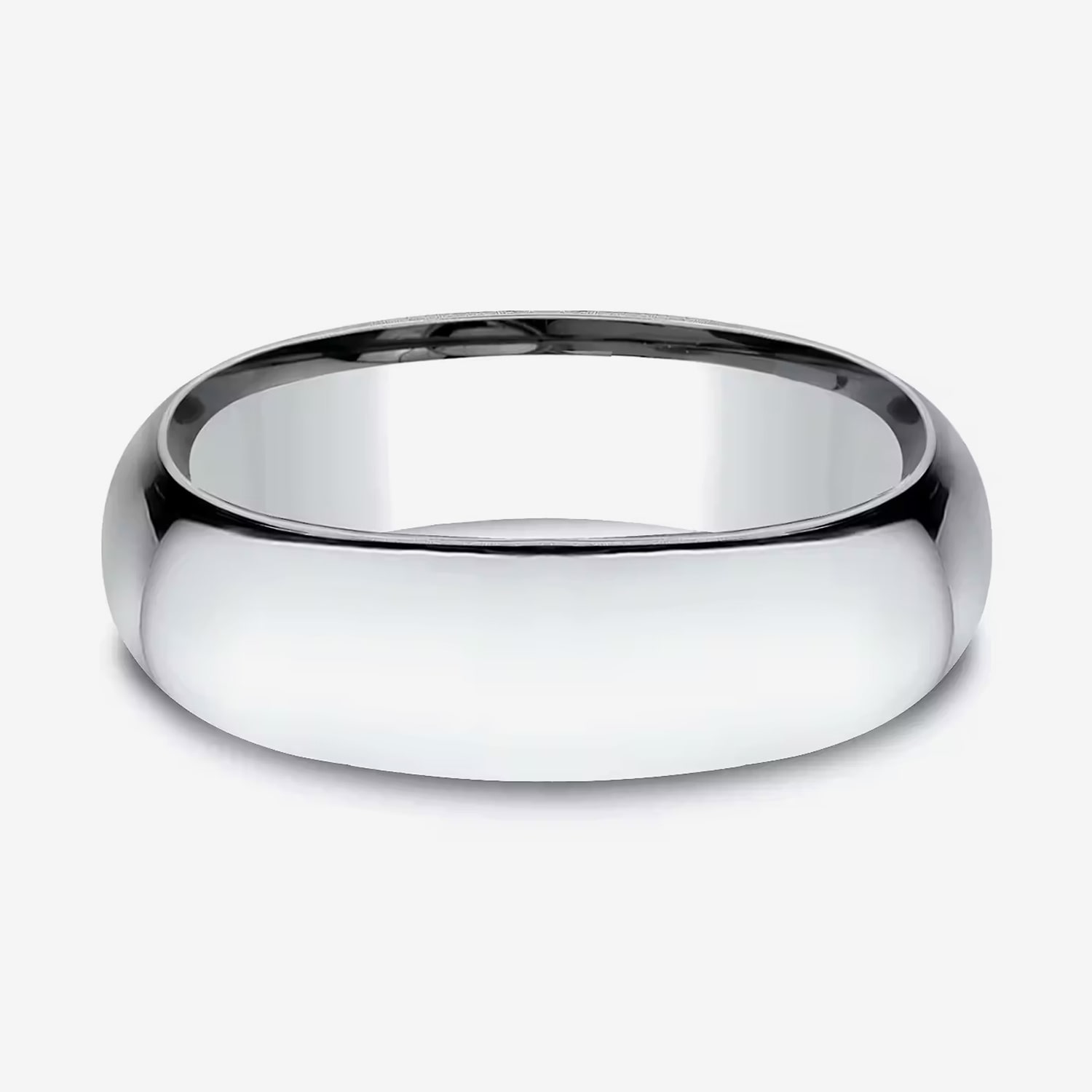 Mens 14K White Gold 7MM Light Comfort-Fit Wedding Band