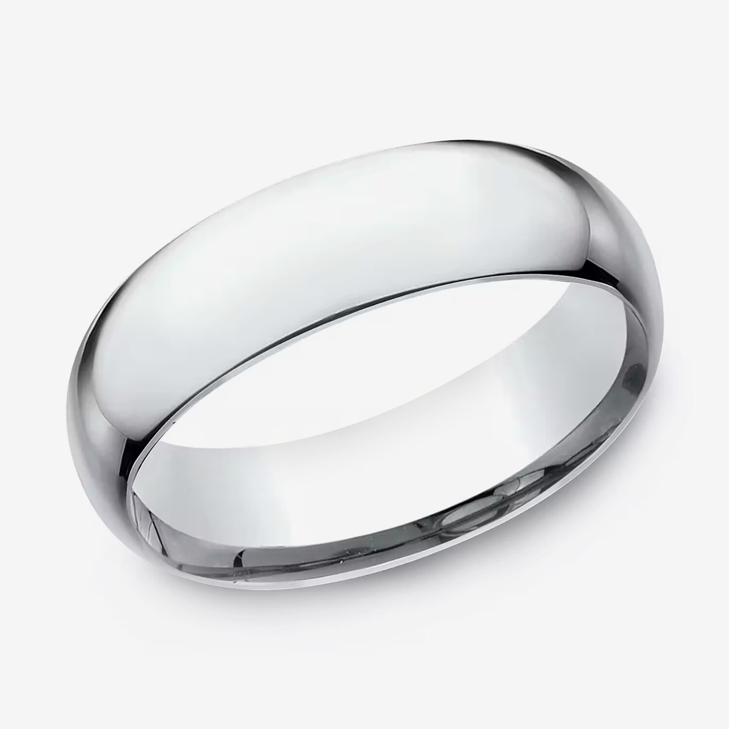 Mens 14K White Gold 7MM Light Comfort-Fit Wedding Band