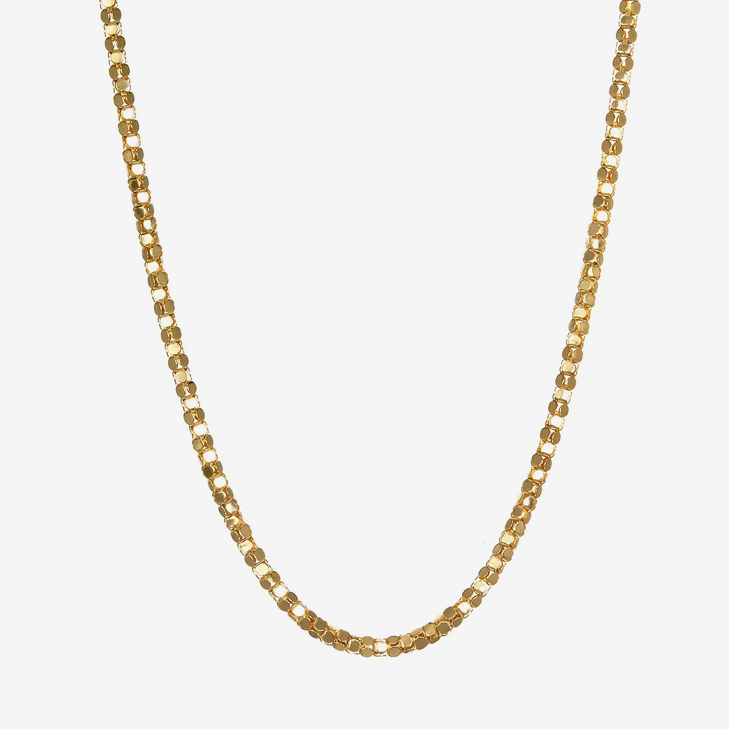 14K Yellow Gold Diamond-Cut Popcorn Chain Necklace