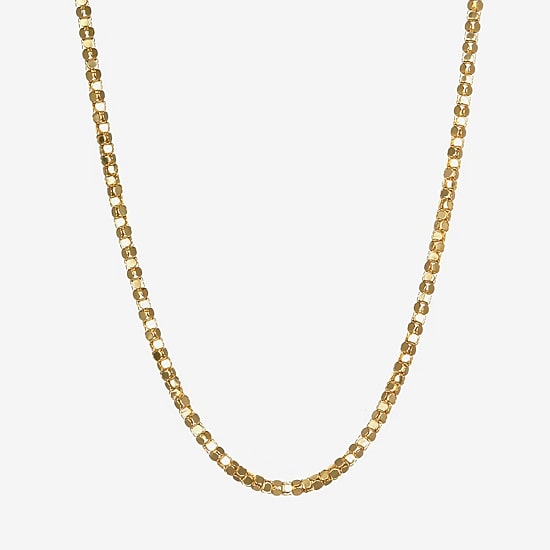 14K Yellow Gold Diamond-Cut Popcorn Chain Necklace