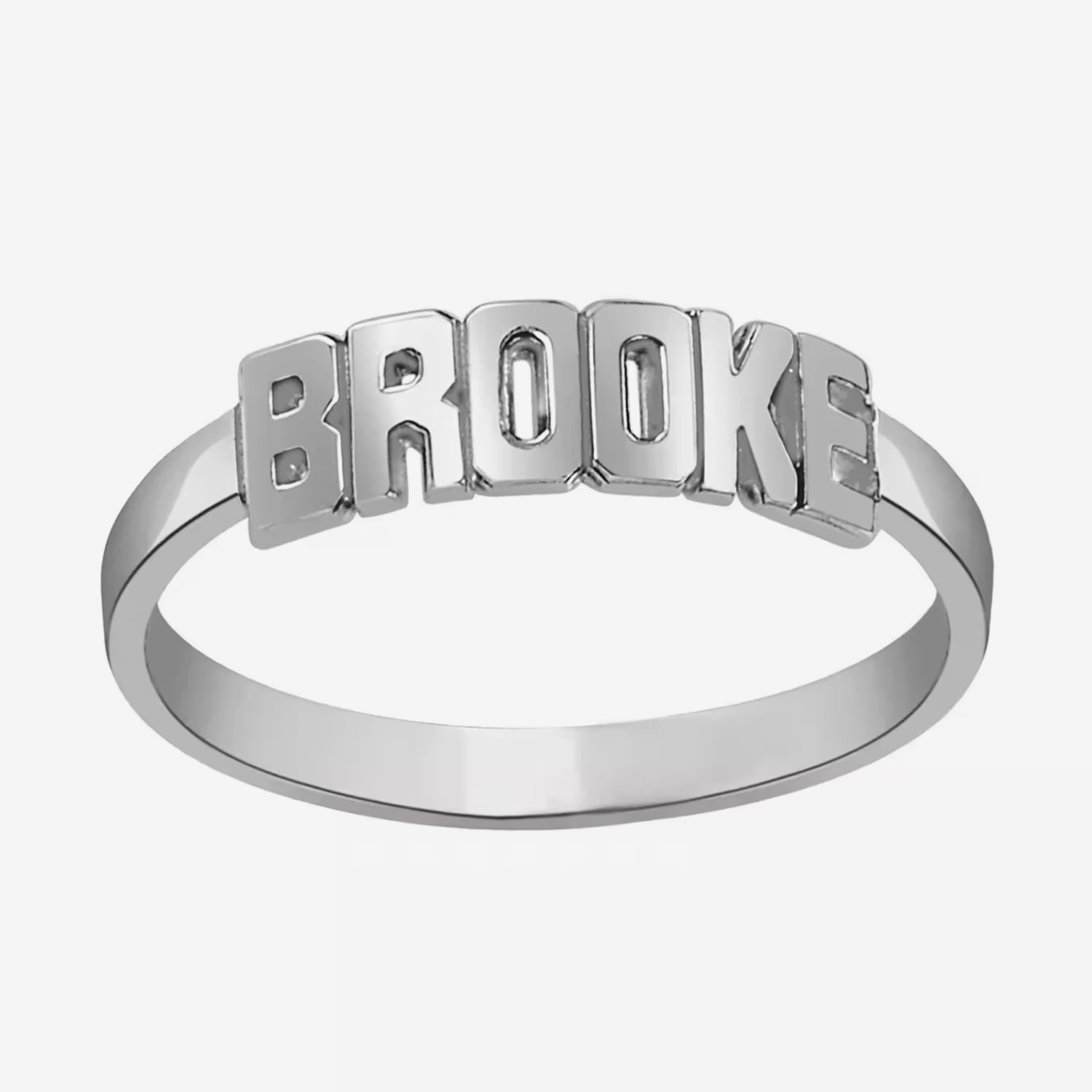 Personalized Block Name Ring