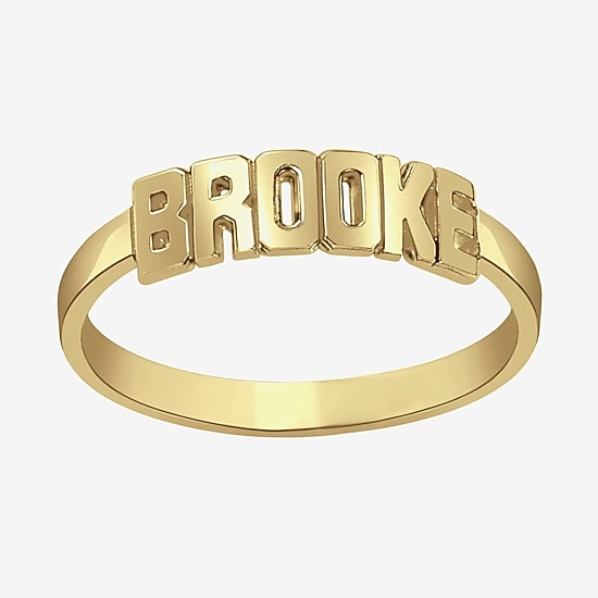 Personalized Block Name Ring