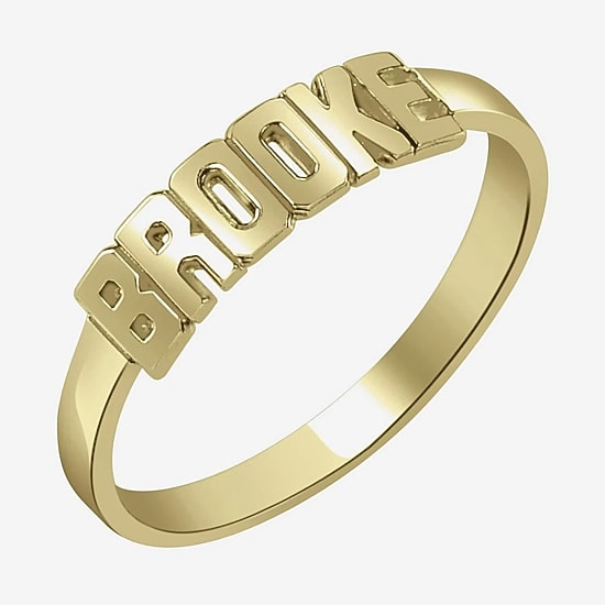 Personalized Block Name Ring