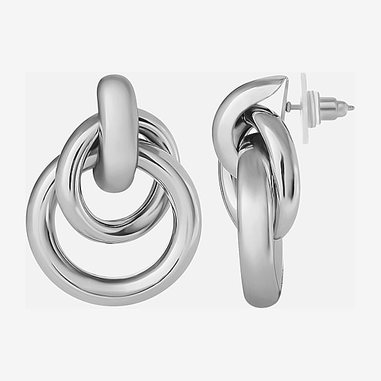 JS Jessica Simpson Silver Tone Womens Drop Earrings