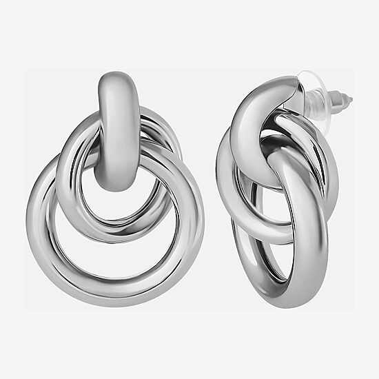 JS Jessica Simpson Silver Tone Womens Drop Earrings