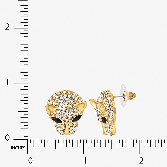 JS Jessica Simpson Gold Tone Leopard Womens Multi Color Glass Drop Earrings